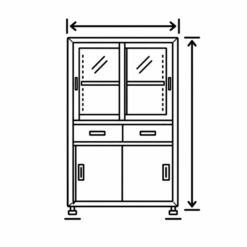 Medical Storage Cabinet Fit or Dimension Icon 