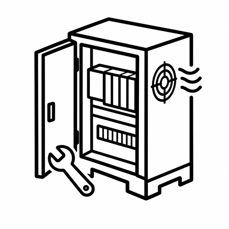 PLC electrical control enclosure Cooling & Service Access