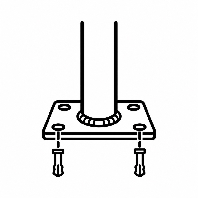 U-Shaped Supermarket Safety Barrier Mounting Base & Anchoring