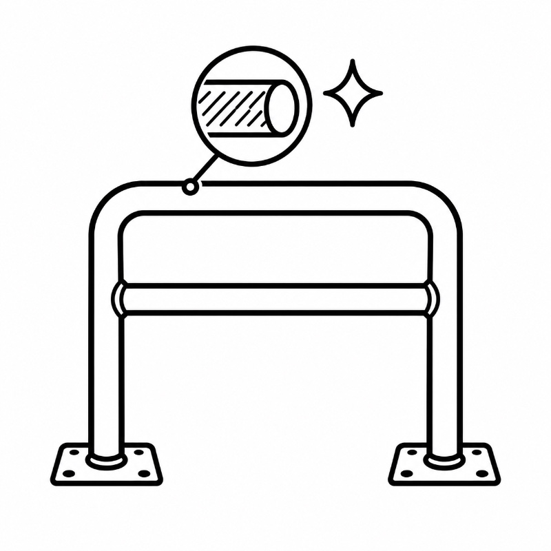 U-Shaped Supermarket Safety Barrier Material & Finish