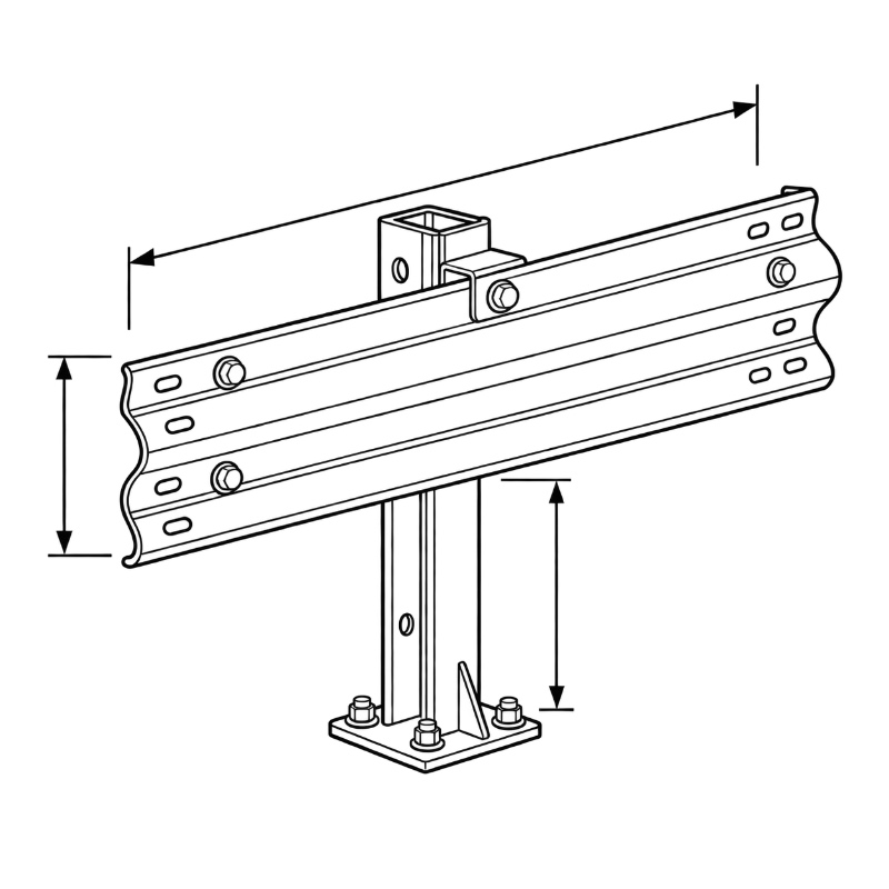 Highway Guardrail System Component Geometry & Dimensions