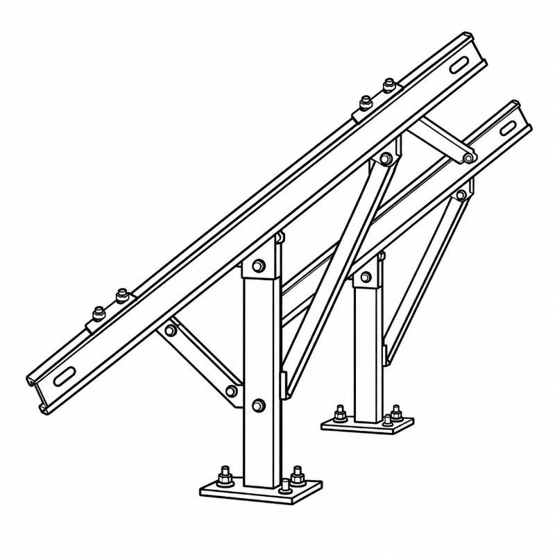 Solar Panel Mounting Structure Structural Layout