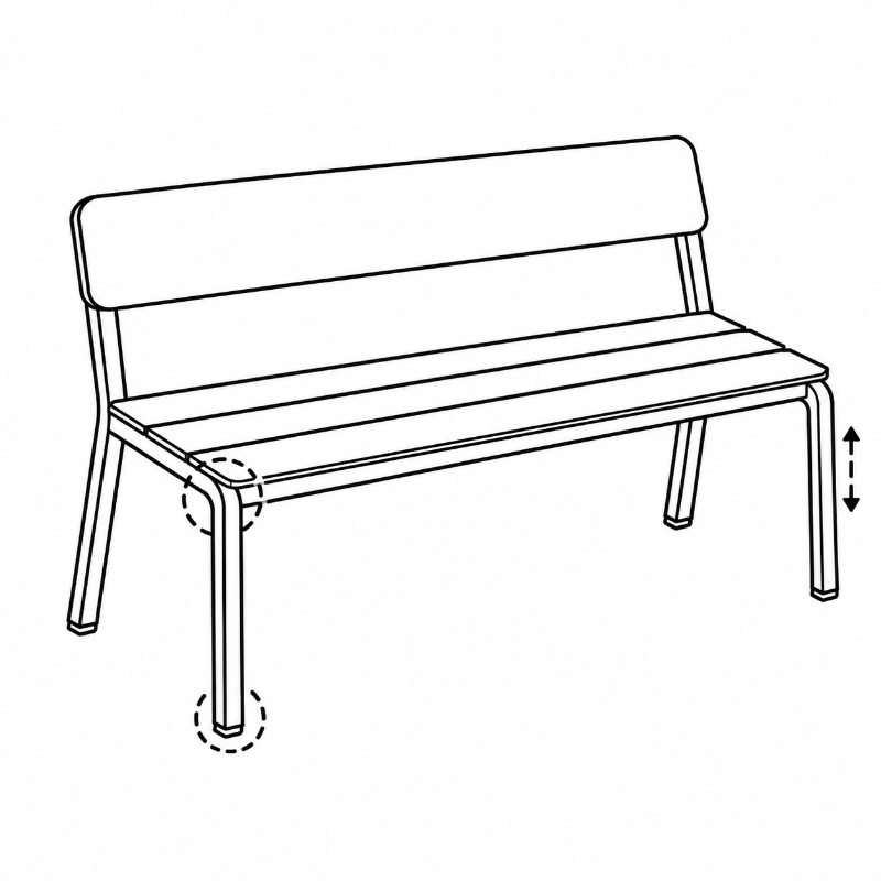 Steel Garden Bench Frame & Leg Design