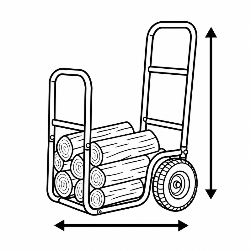 Metal Firewood Cart Cart Size & Log Capacity