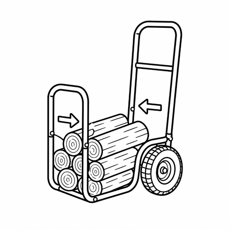Metal Firewood Cart Log Containment