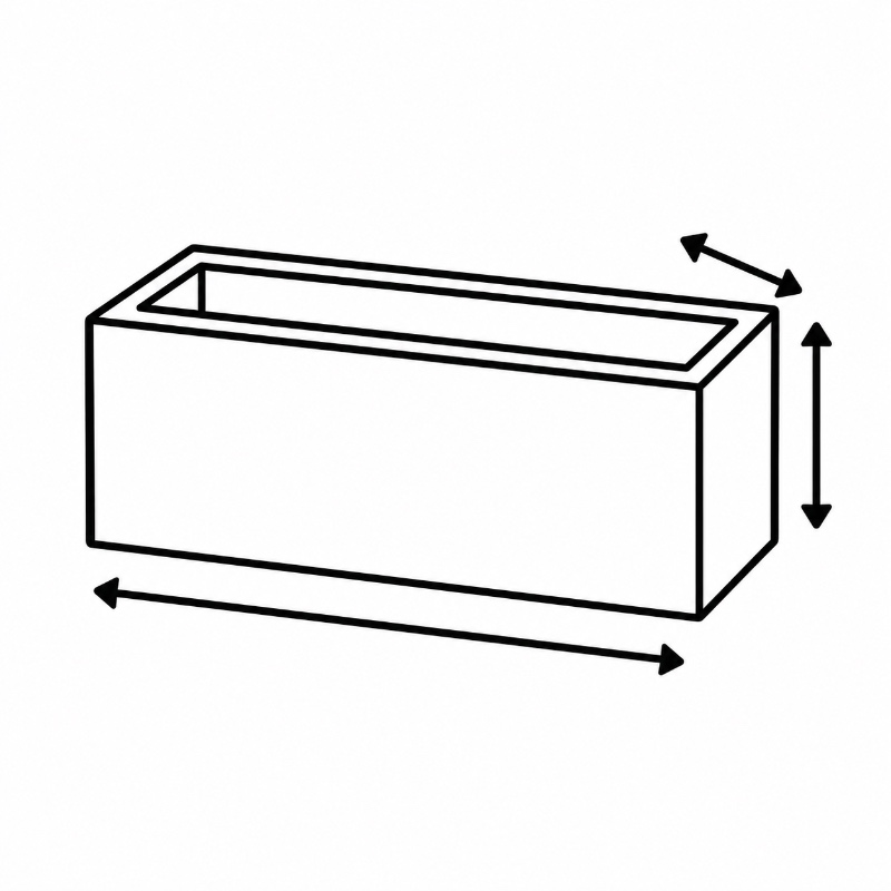 Corten Steel Rectangular Planter Box Size & Planter Geometry