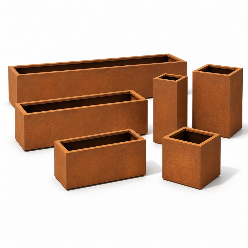 Custom Corten Steel Rectangular Planter Box